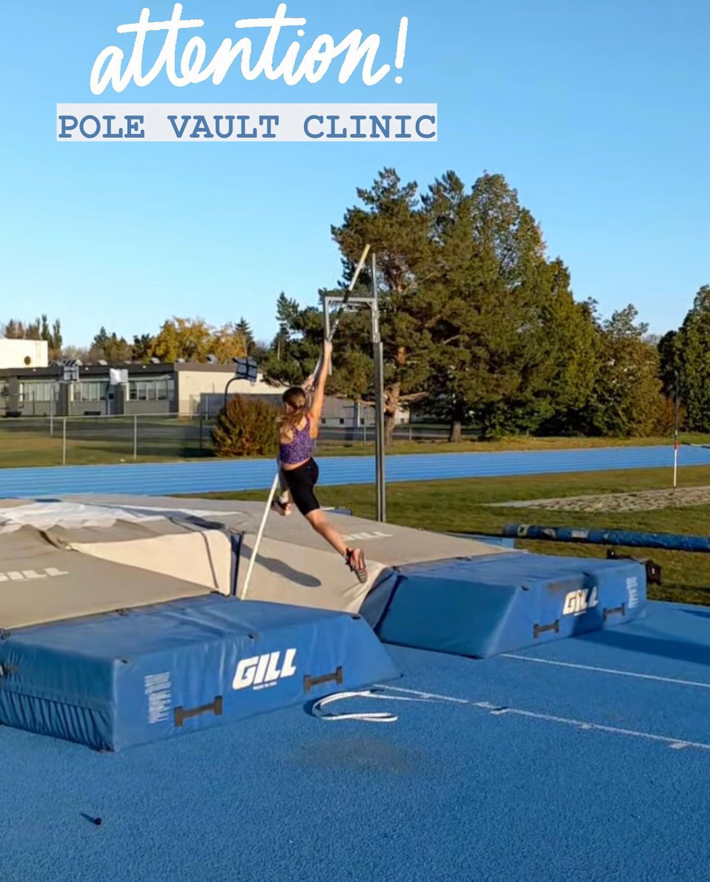 ✨ POLE VAULT CLINIC✨
Saturday Nov 11th 930-12pm @UofA Butterdome 
This clinic is for those who can&rsquo;t make our regular Tuesday Thursday vault days during the week or who live outside of Edmonton. 
No experience necessary! 
Email 📧 yegvaultclub@