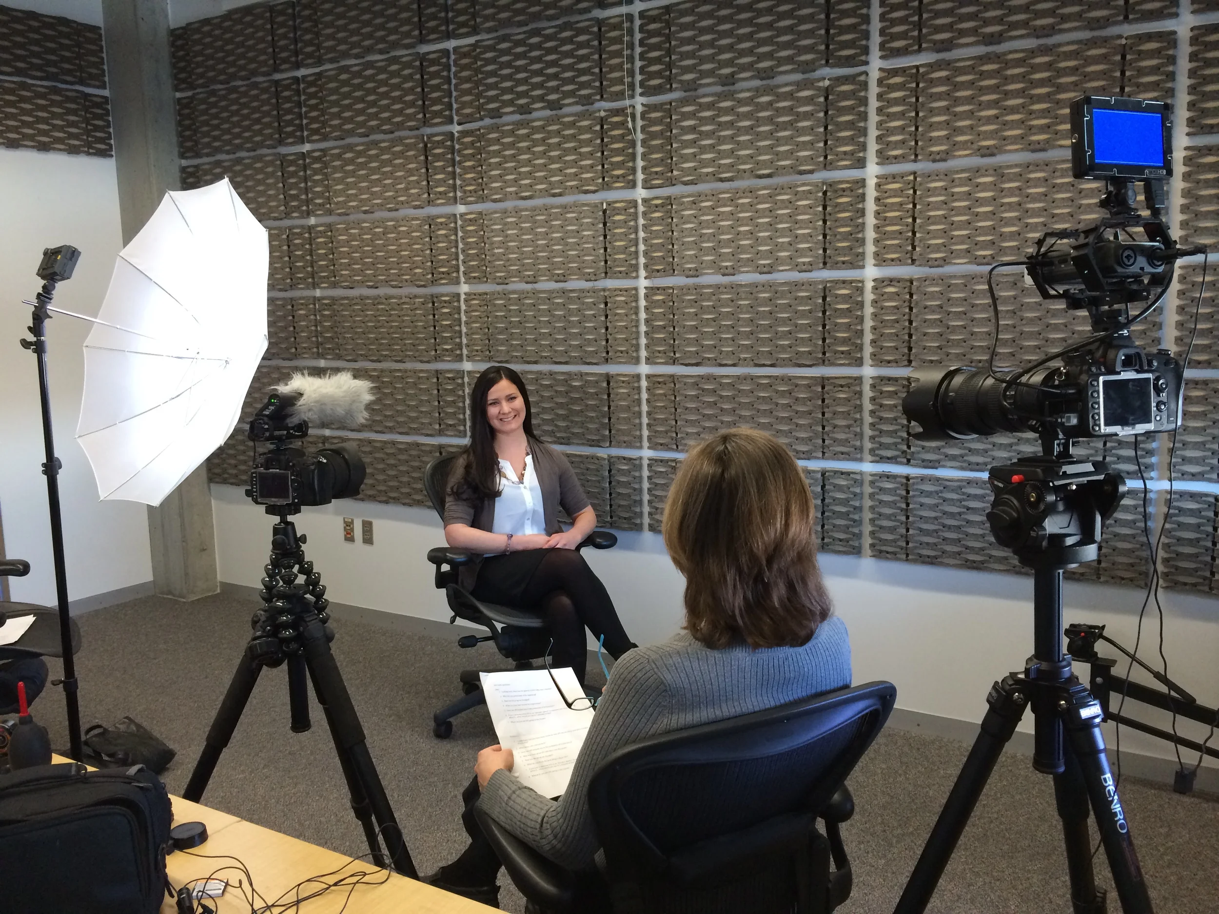Jennifer Hilla Schlag being interviewed by Mary Larkin for "The Search for Shelter Charrette"