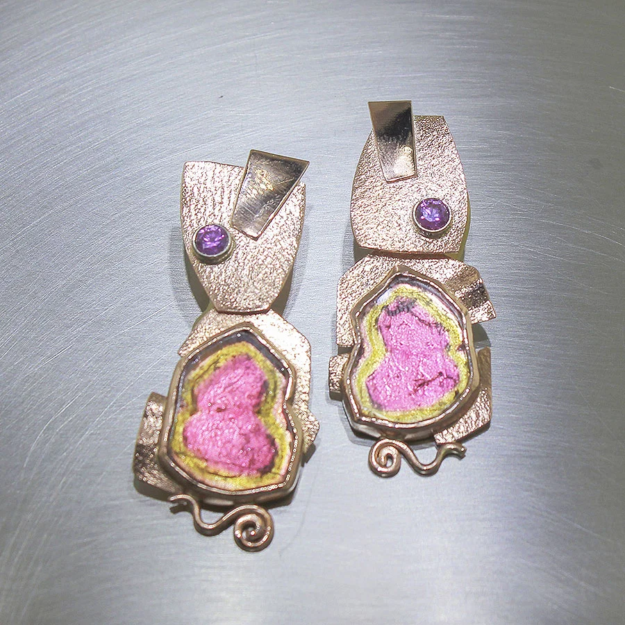 Item #23310910 - 14K Rose Gold Watermelon Tourmaline Earrings