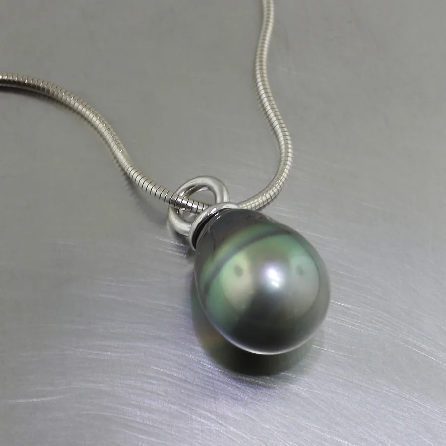 Item #24210212: Baroque Tahitian Pearl Pendant, 14kt White Gold Bail