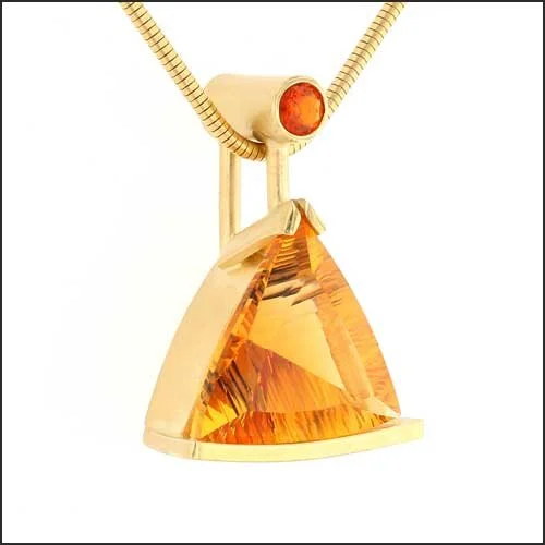 Fantasy Cut Trillion Citrine Fire Opal 