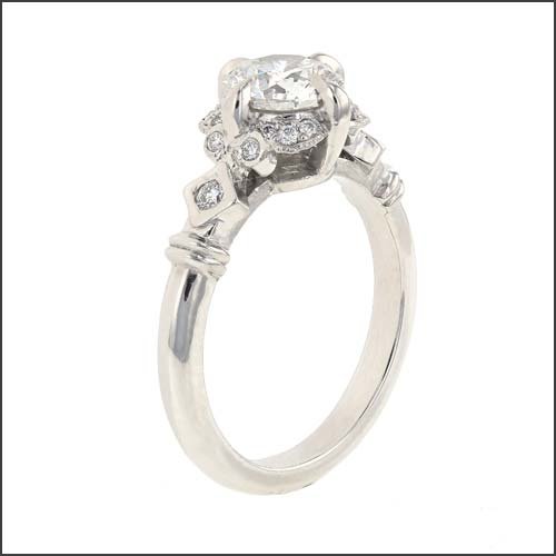 Style #22010653 Diamond Vintage Style Engagement Ring Platinum 