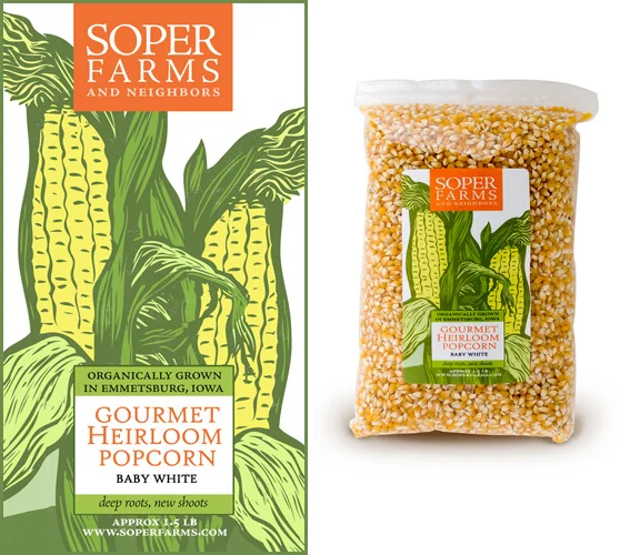 READ MORE : Label design for Soper Farms Gourmet Heirloom Popcorn