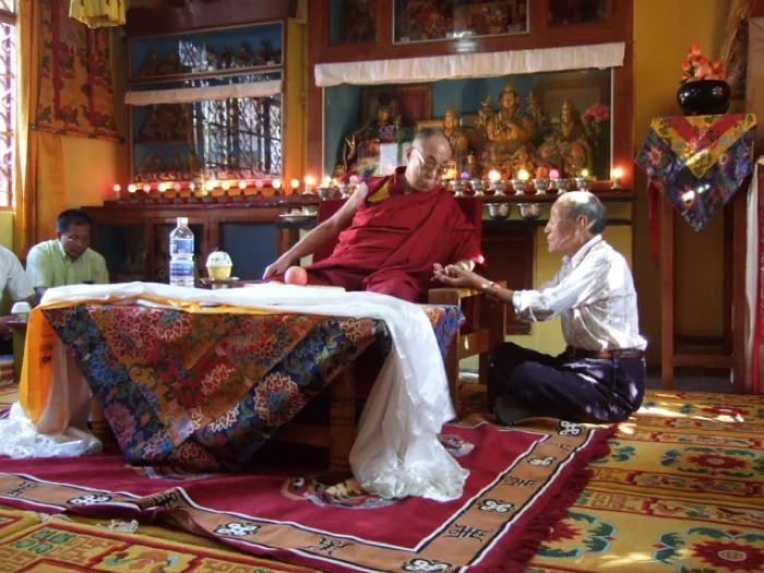 Khyongla Rato Rinpoche with His Holiness the Dalai Lama