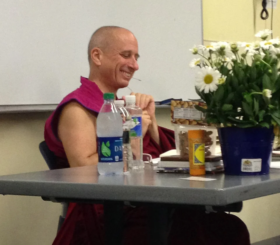 Venerable Khen Rinpoche teaching on Nagarjuna's Precious Garland, Chapter 1. August 12, 2013. Photo by Jane L. Wechsler