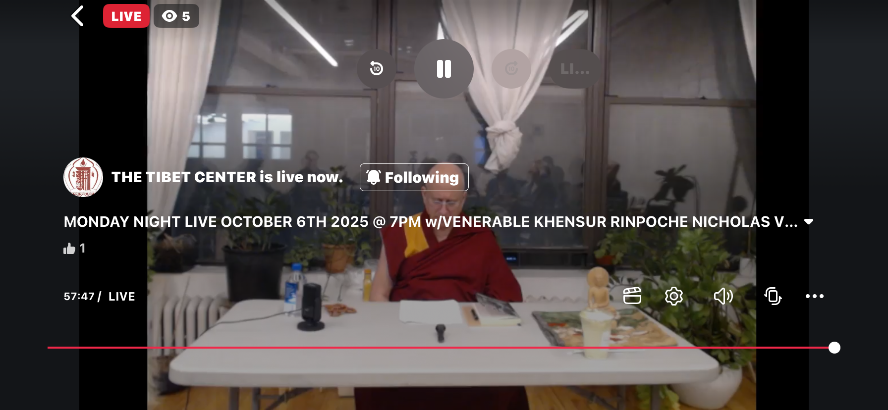 MONDAY NIGHT LIVE KHENSUR RINPOCHE ON SECULAR ETHICS @ 151 W30TH ST, 3RD FL NYC 10001