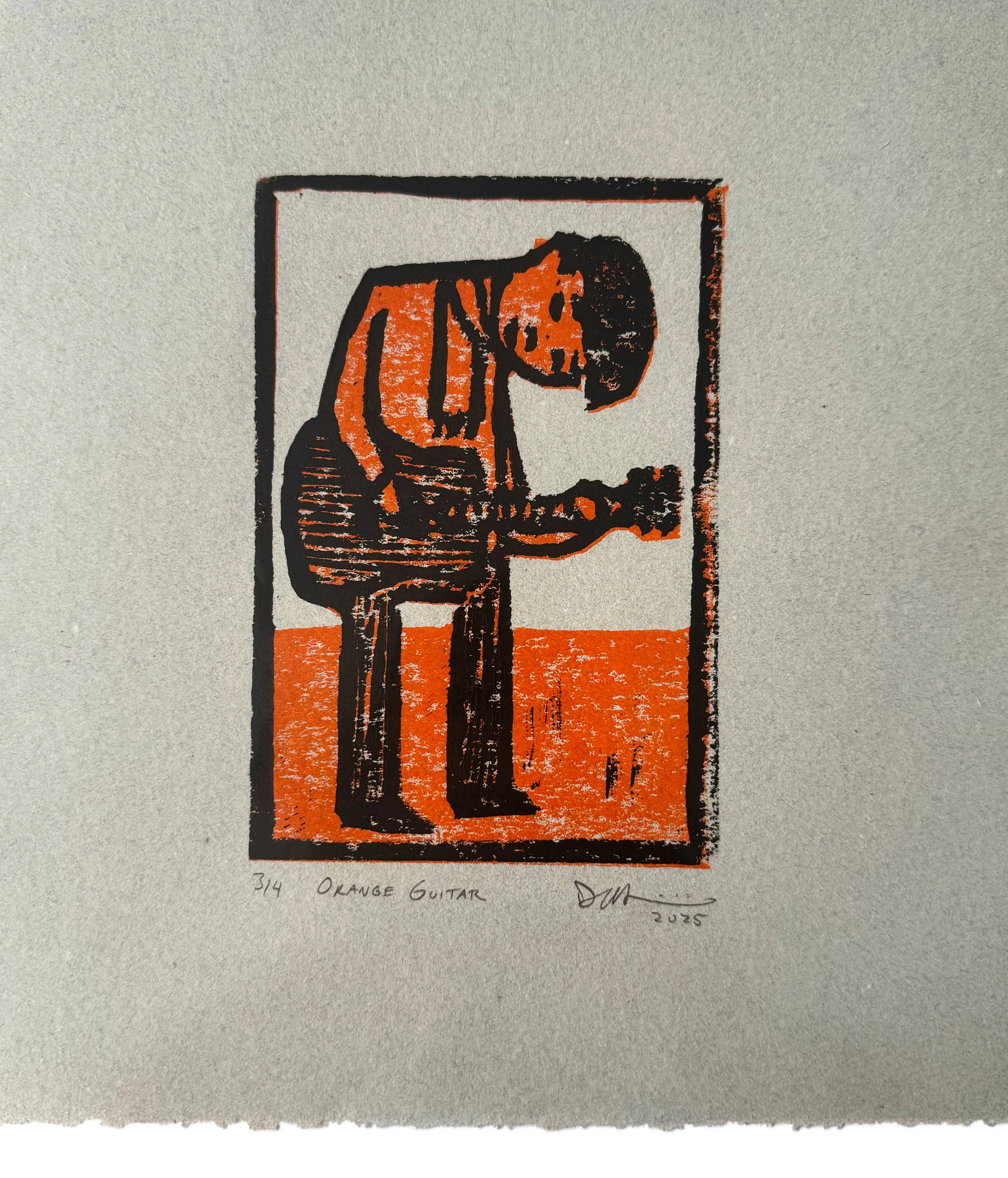 Guitarist Print (Orange and Black)