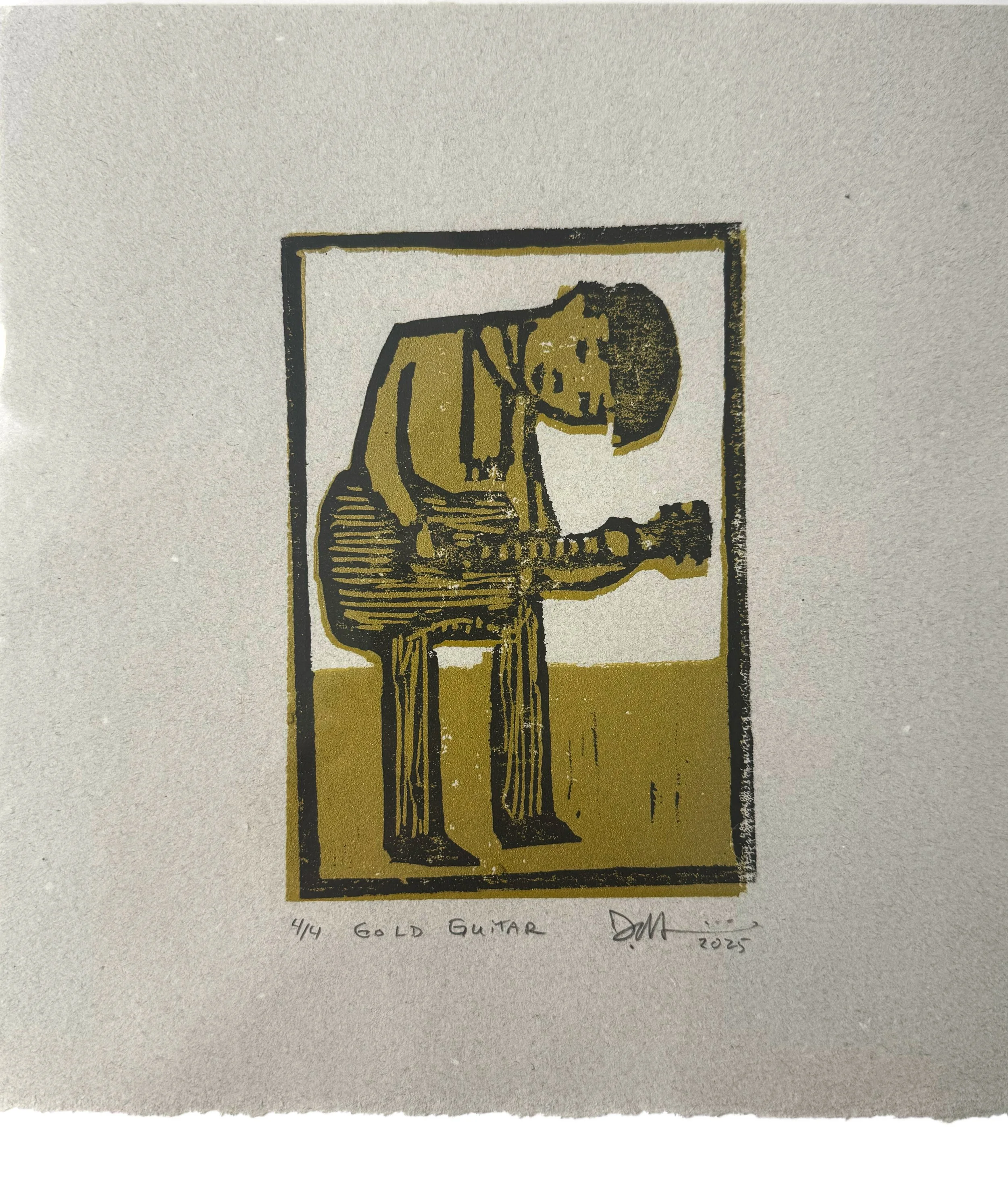 Guitarist Print (Gold and Black)