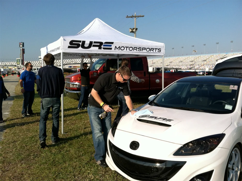 Setting up in the Daytona Infield