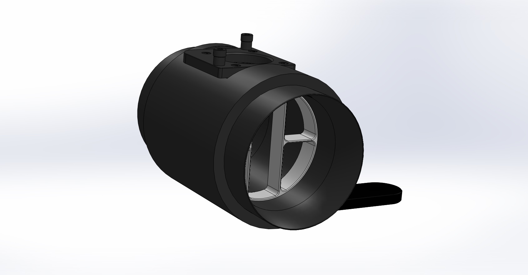 We use CAD to create the Aeros in 3D digital space. This gives us the highest level of precision and allows us to call for very tight tolerances of +/- 0.003". The model above is the Mass Air Flow (MAF) housing of the Aeros.
