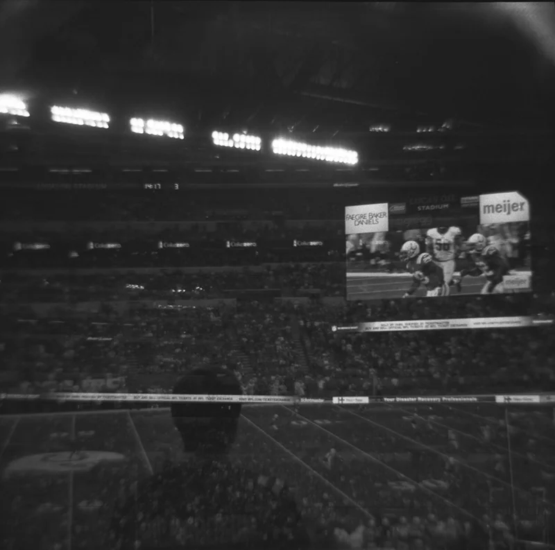 The first game of the season. September 7 against the Denver Broncos Diana F+ - Ultrafine Xtreme 400. Double Exposure.