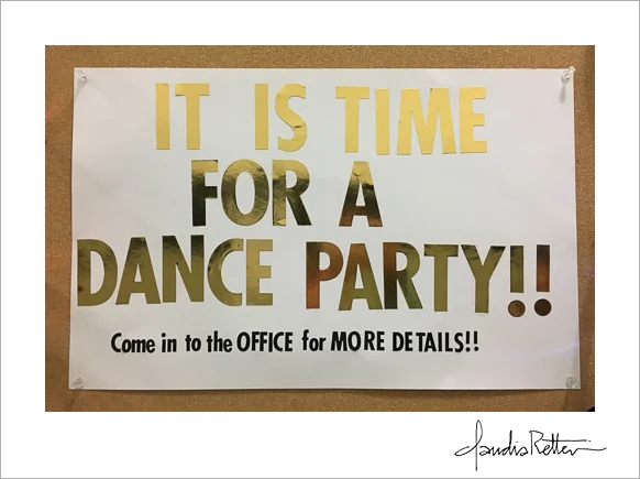 Dance party sign
