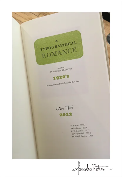 A Typographical Romance, Typefaces from the 1920's