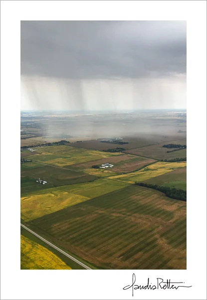 Aerial view of the rainshower