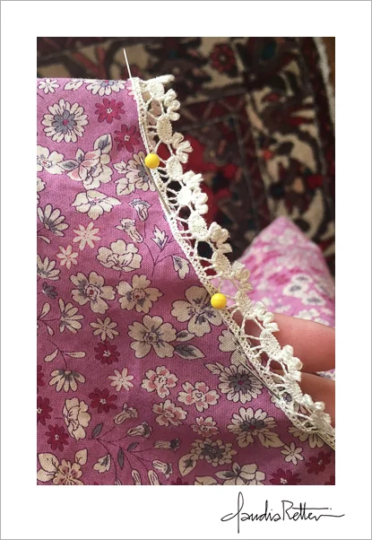 Adding trim to a new dress