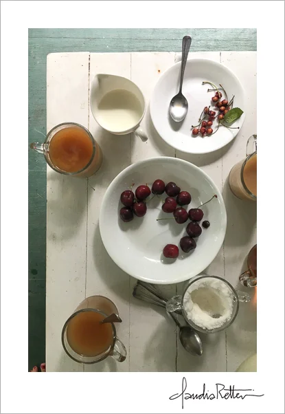 Cherries and tea