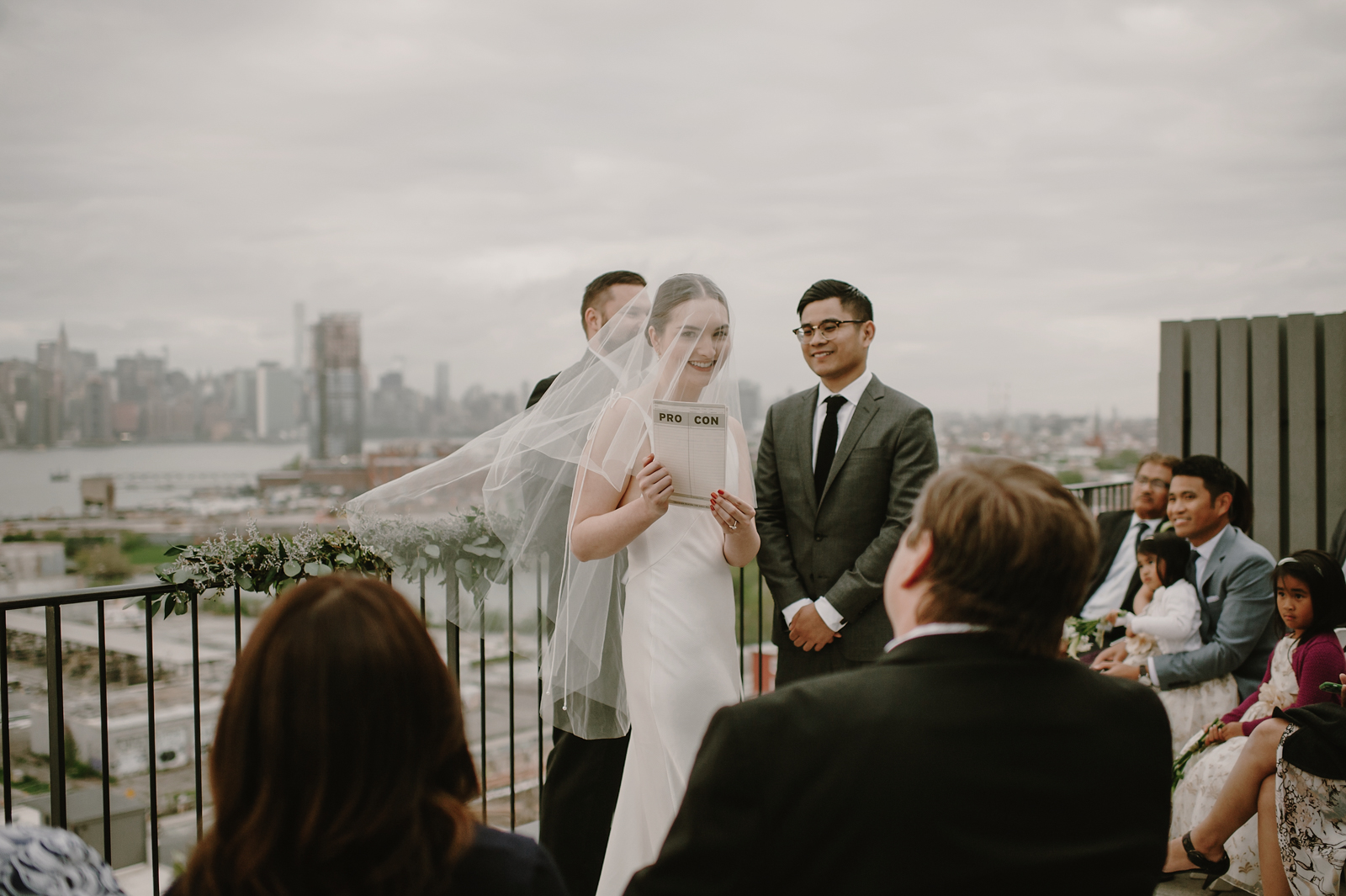 Chris & Christina Intimate Rooftop Brooklyn Wedding at the Wythe