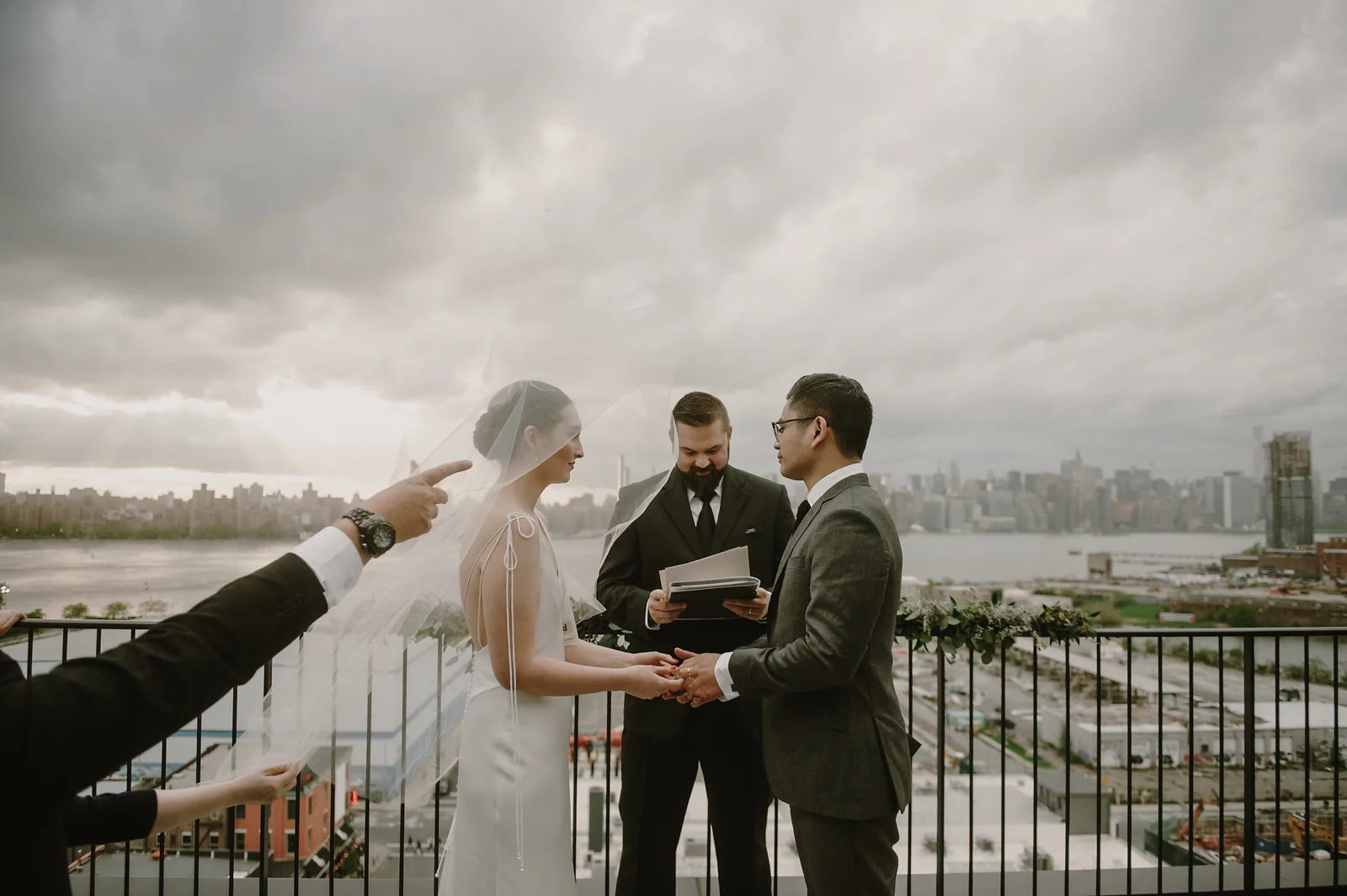 Chris & Christina Intimate Rooftop Brooklyn Wedding at the Wythe
