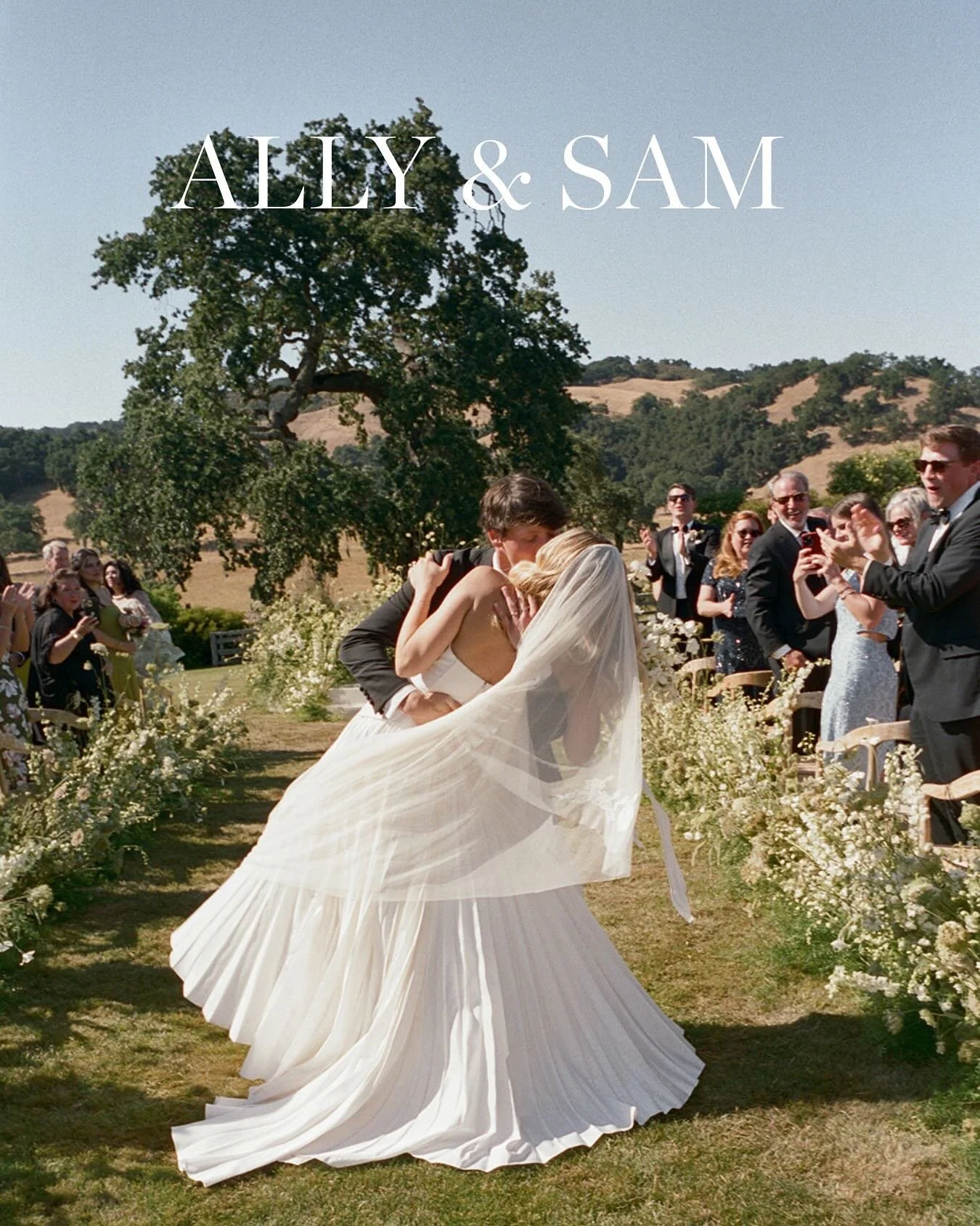Part 2 of Ally and Sam! A&amp;S tied the knot beneath Carmel Valley&rsquo;s rolling hills, sipped cocktails in a blooming garden, and danced under the stars in a barn filled with hanging white cosmos, an espresso bar, and live music.

Event design &a