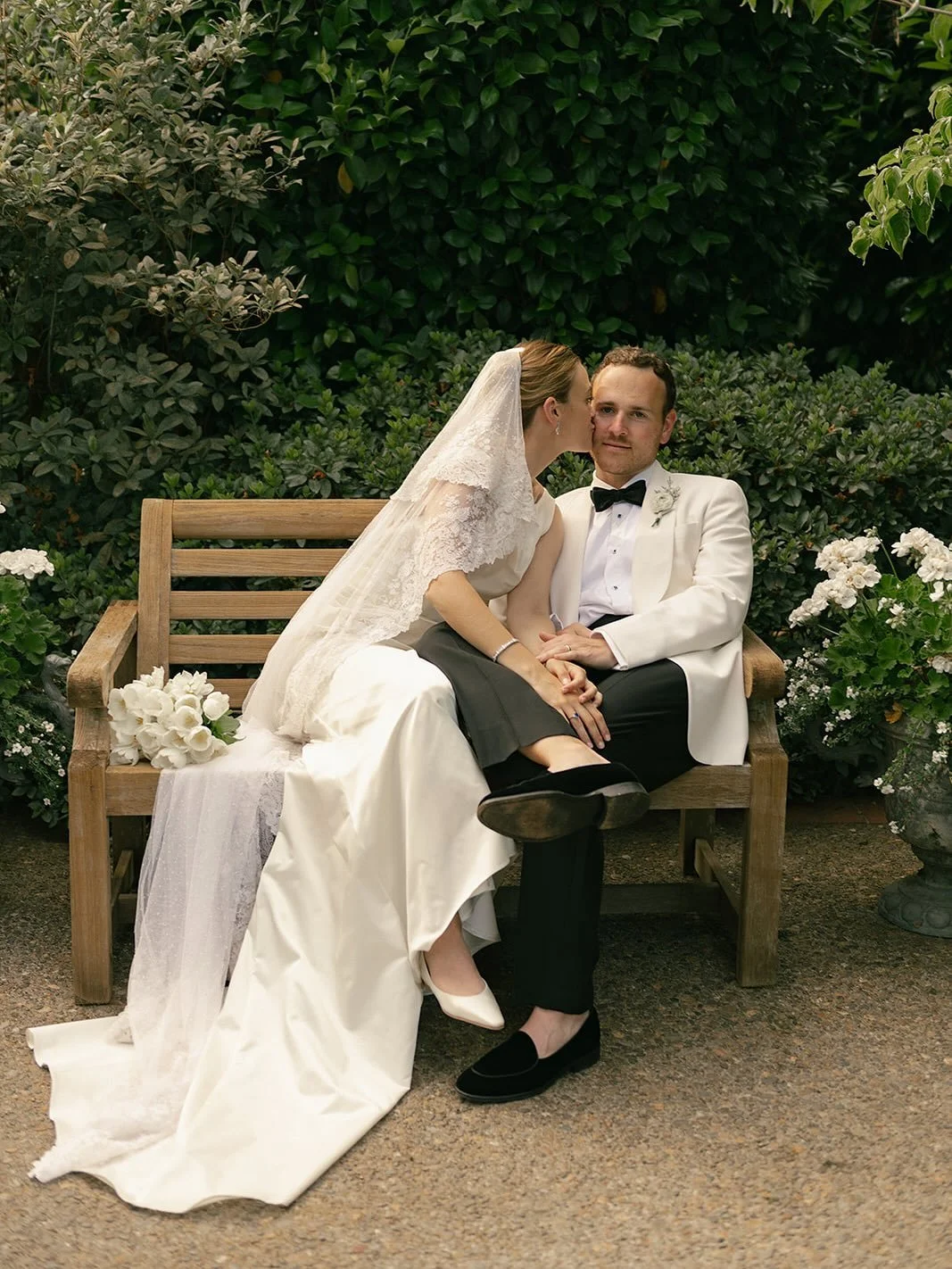 Caroline and Ryan said &ldquo;I do&rdquo; at her childhood home, where she wore the Victorian veil passed down through generations of brides in her family. Even their pup, June, joined in the celebration as the flower girl, making the day&rsquo;s joy