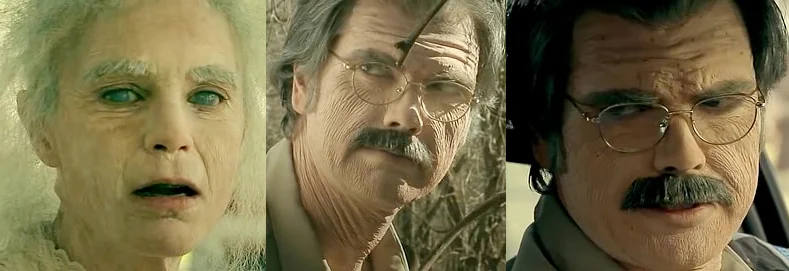 More convincing old age makeups and fake mustaches can be seen on Halloween masks.