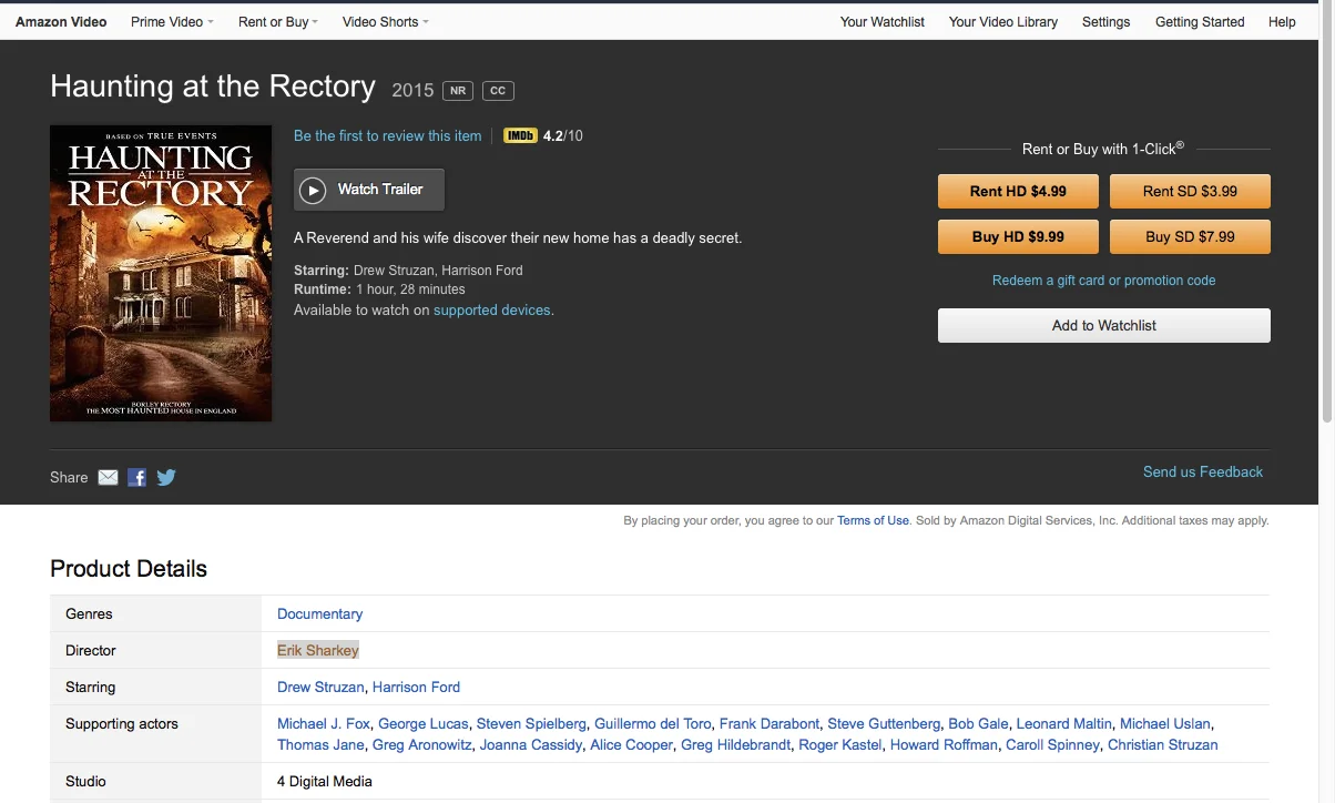 A HAUNTING AT THE RECTORY (2015) — CULTURE CRYPT