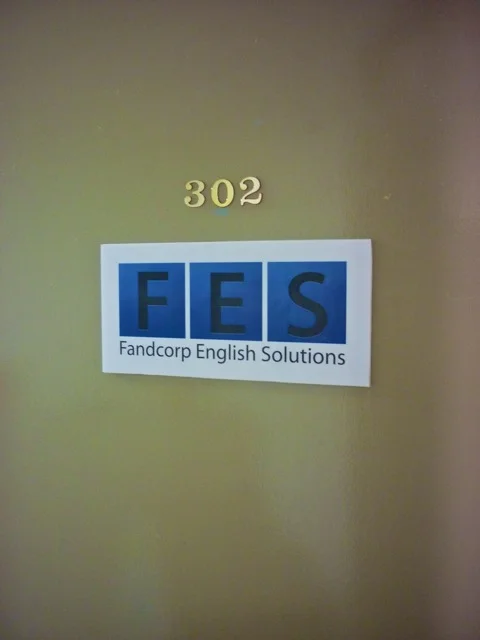 Now we have the company name and logo on the office door. Very professional if you don't mind me saying :-)