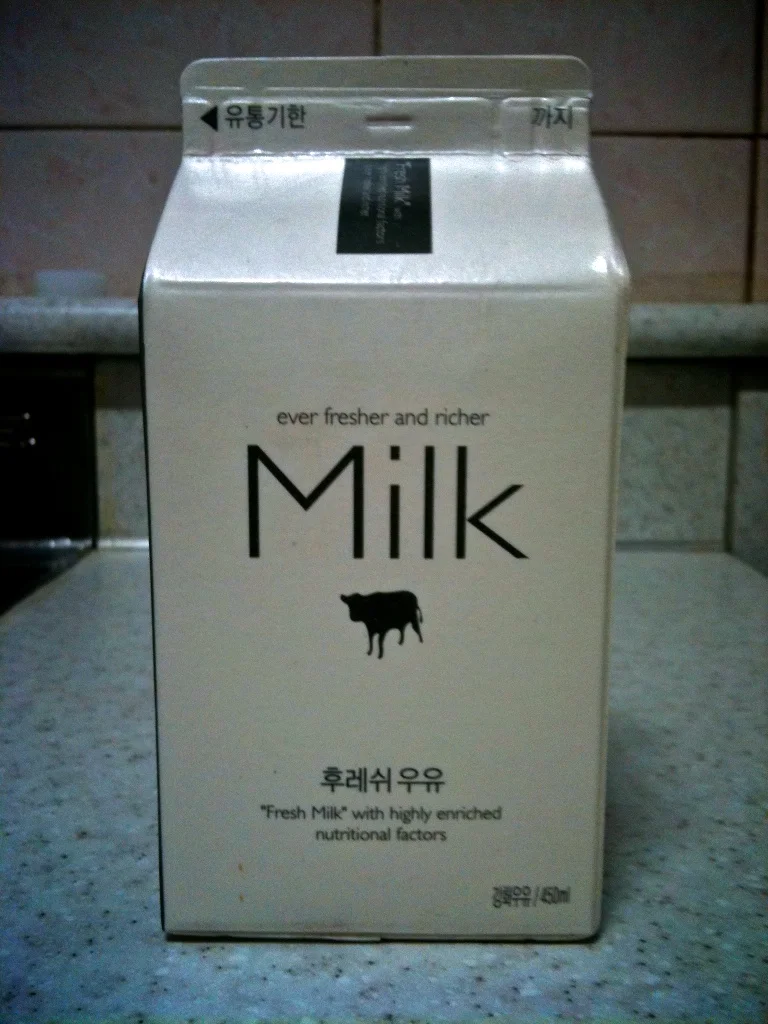 Now I usually buy Seoul Milk at W1,300 (KRW) per half litre. But today, while I was buying my lunch at Paris Baguette, I bought this carton of milk simply because the design of the carton was, in my humble opinion wonderfully simple. However, I paid W1,650 (KRW) So although a well designed product is more expensive, it proves that there is some appeal for good design. Or is it just that I am stupid !!!