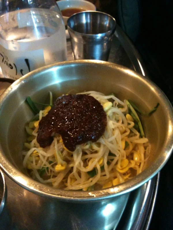 Unusual spicy mung bean to go with our samgyup Sal - Cool Sent from my iPhone