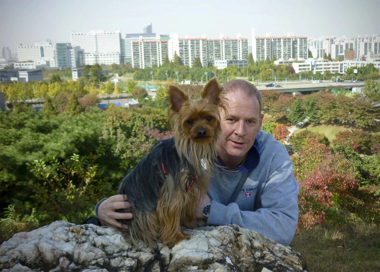 My mother got this pic during our walk in Olympic park today. I just love the way Barney is actually looking at the camera for once!