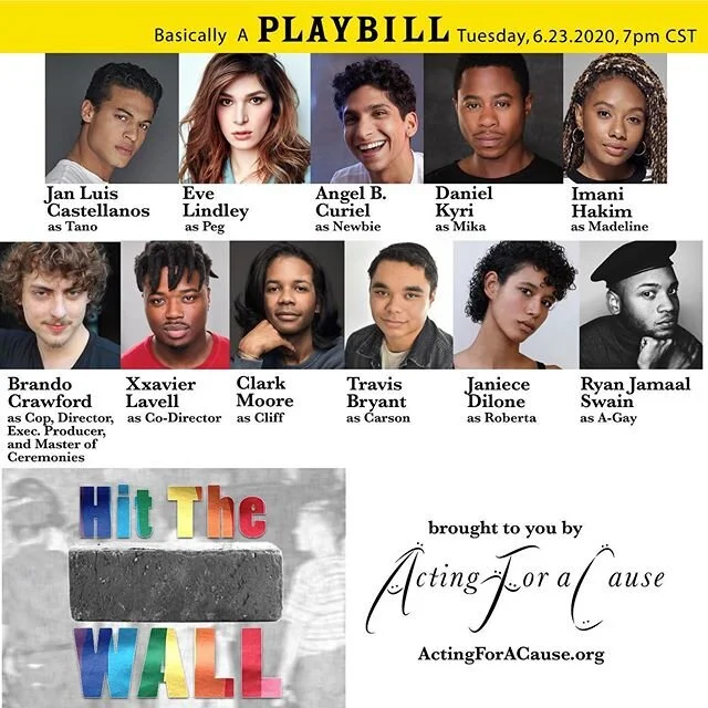 TOMORROW 6/23 at 5pmPT/8pmET &ldquo;Hit the Wall&rdquo; a zoom reading for @actingforacause will be live-streamed on @youtube. PUT IT IN YOUR CAL, it&rsquo;s gonna be a RIOT! 😆 ✊🏾🌈 #stonewall #pride #blacklivesmatter