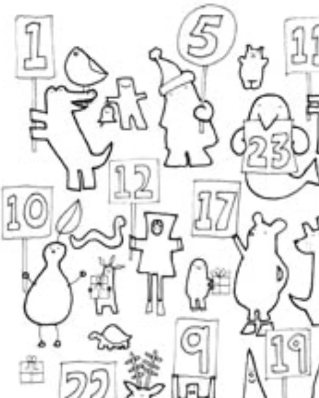 Free Colour-In Advent Calendar by Moose Allain