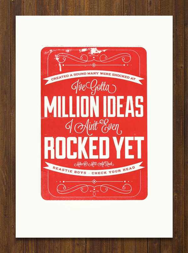 Beastie Boys Motivational Print from Hand Drawn Creative
