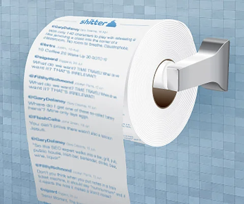 Facebook Shower Curtain & Twitter Toilet Roll