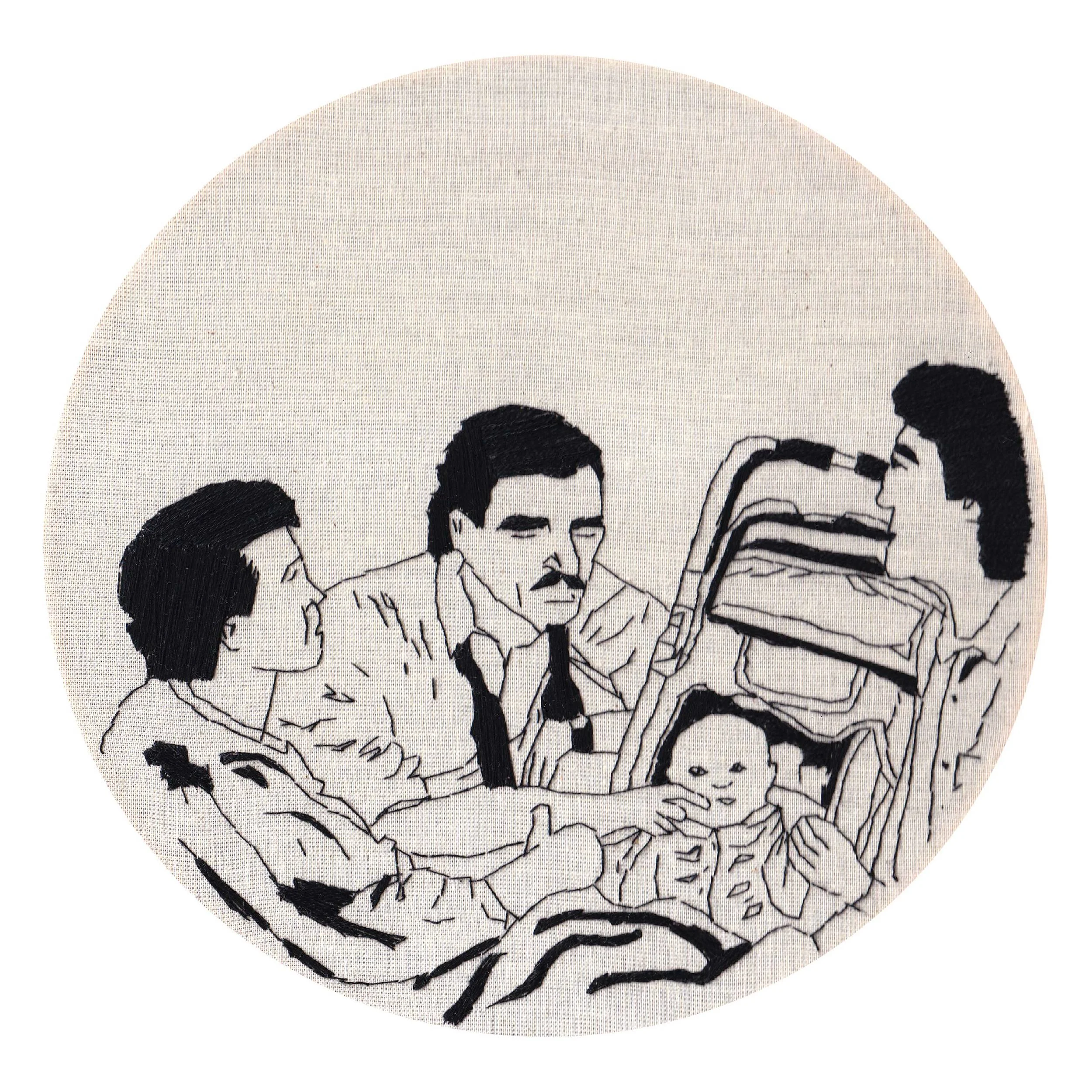 Three Men & a Baby Embroidery & The Terrifically Twee Stitchings of Reena Makwana