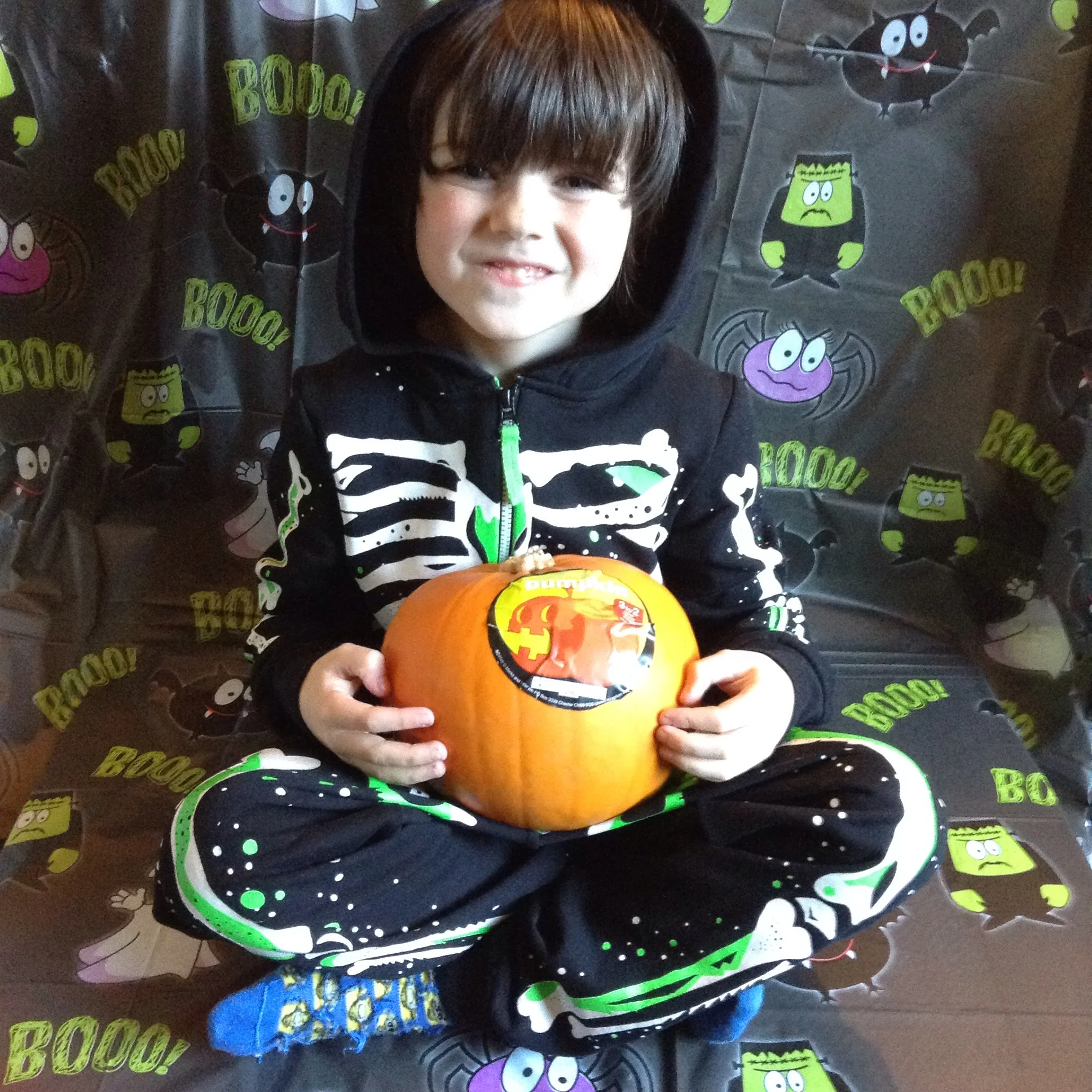 Skeleton hooded onesie, price varies by age starts at £19 - pumpkin £2.00