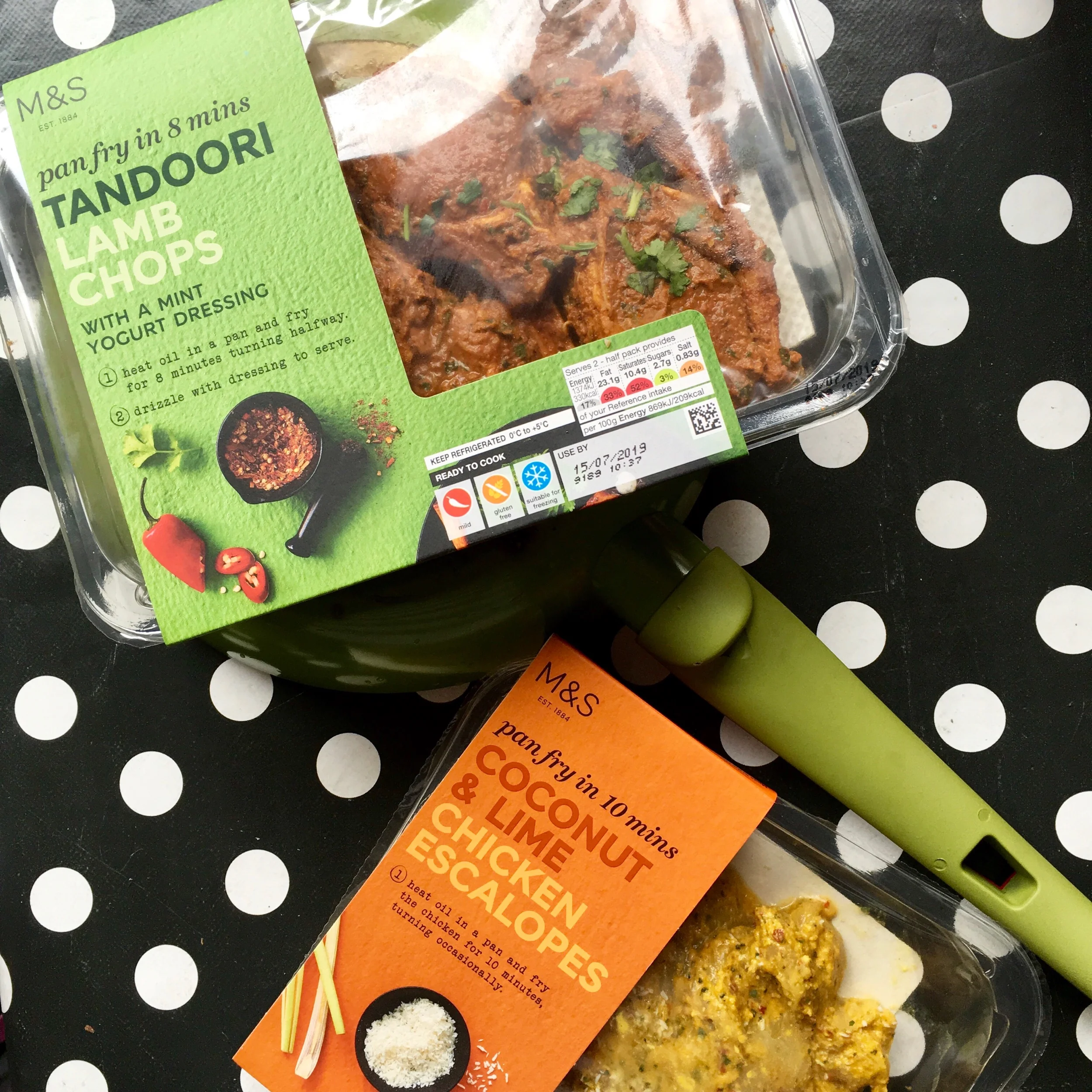 Tandoori lamb £6 : coconut & lime chicken £3.50