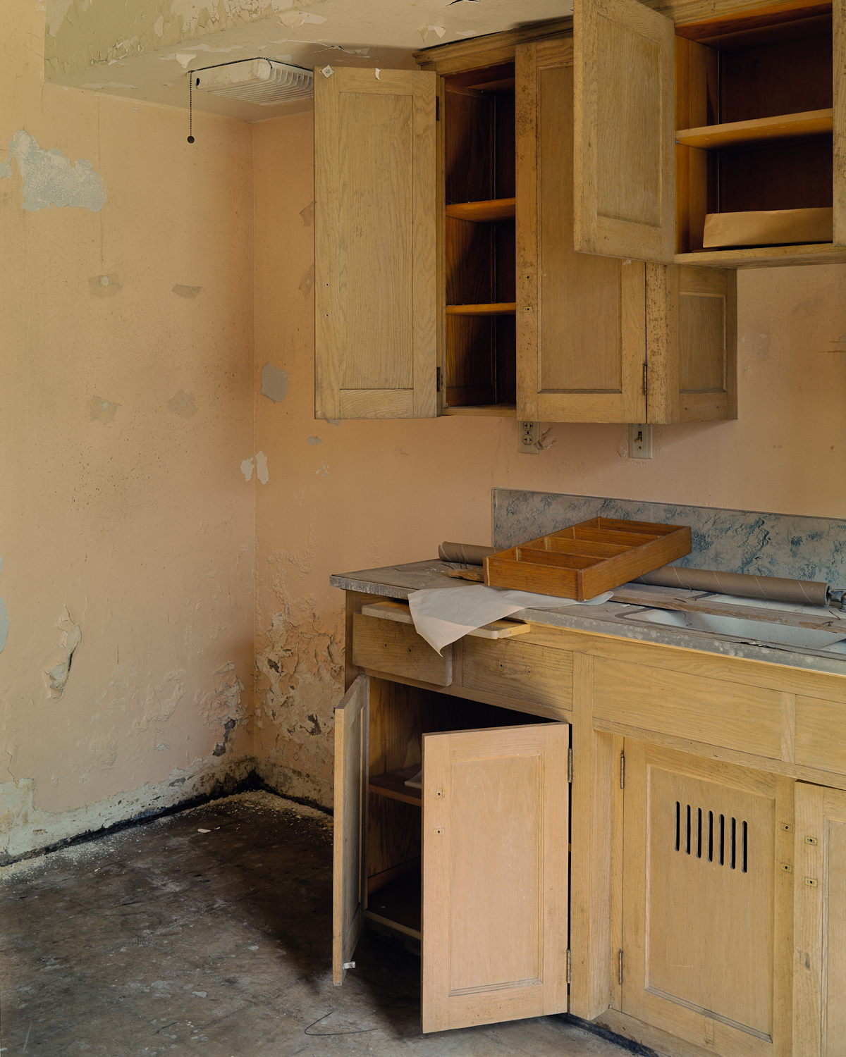 Kitchen of basement apartment, Dormitory Building.