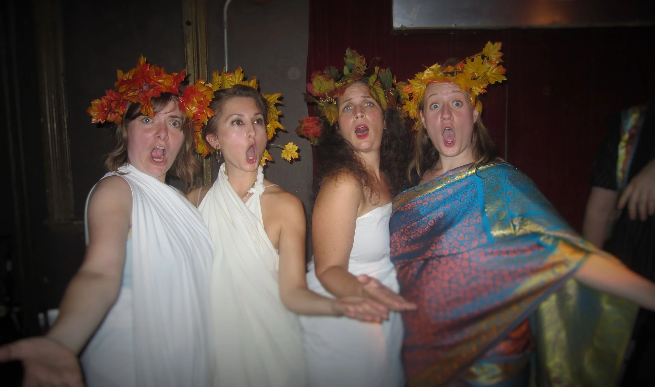 Annie Haitt, Cameron Russell, Krista Wozniak and Delea Shand with Opera on Tap at Barbes , Brooklyn