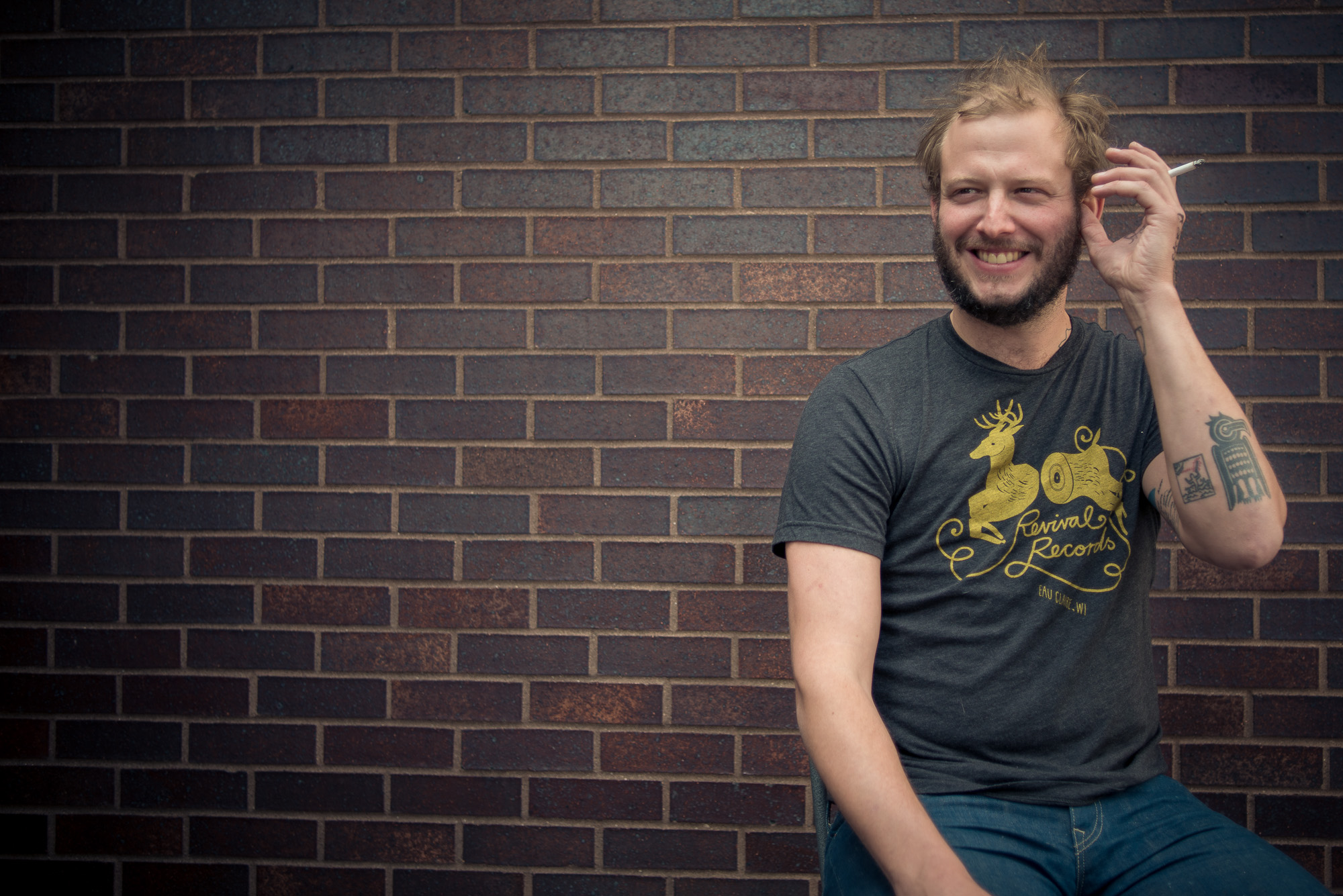What a way to end the week. Justin Vernon, the musician behind Bon Iver, was at The Current to record a Theft of the Dial, and an interview for the Local Show. I had a few minutes during a recording break to make a few portraits. Here's a little moment from the shoot.