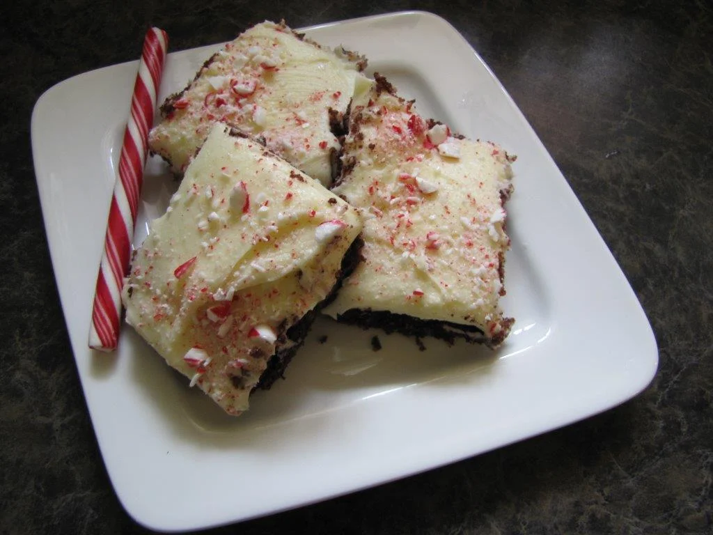 Candy Cane Brownie Squares