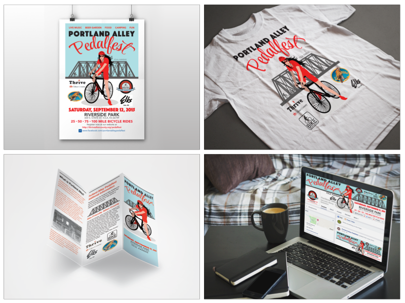 Portland Alley Pedalfest Designs by Rolling Rook Studio