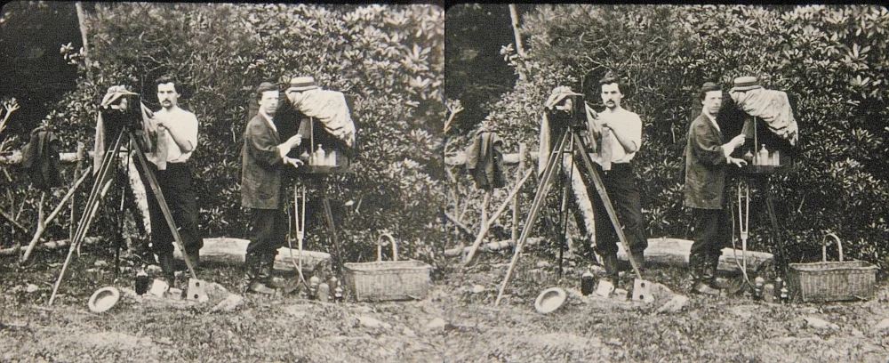 Early stereo photographers in the field.