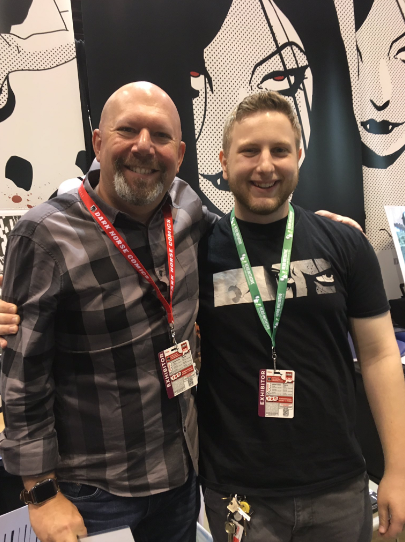 Alex showing the awesome Marc Guggenheim around the Dark Planet booth.