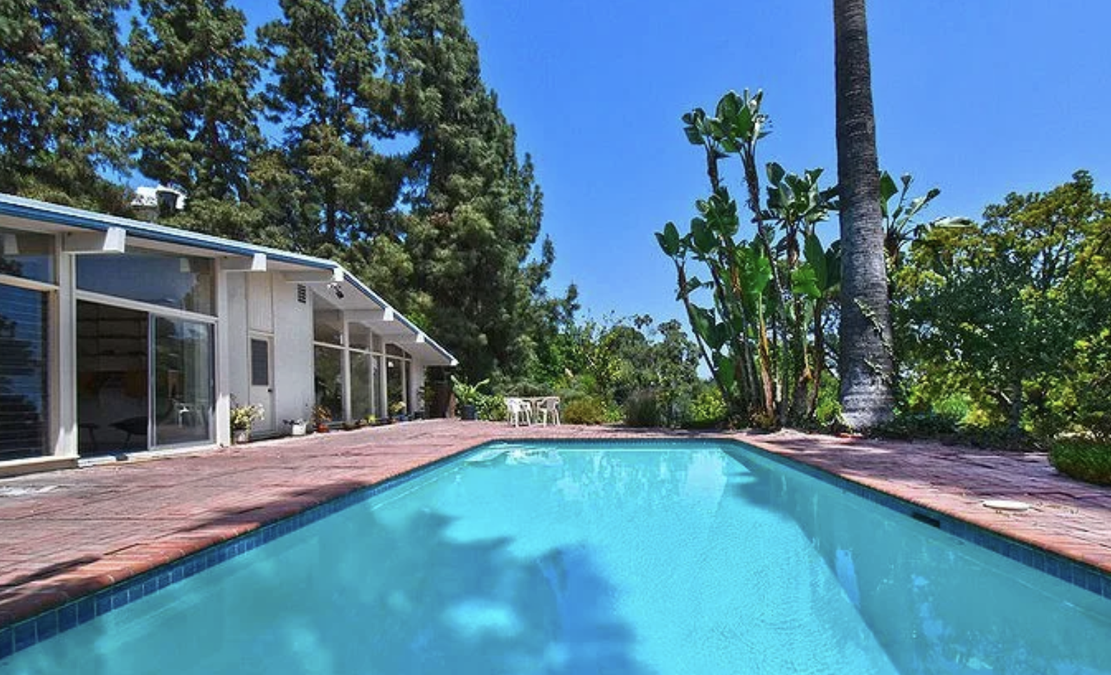 A mid-century house in the Sherman Oaks hills of Los Angeles, part of the 1950s tracts designed by Edward Fickett and by William Krisel and Dan Palmer.