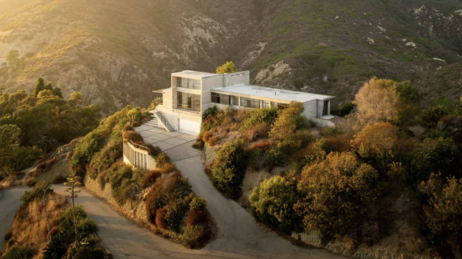 The Hangover House, a 1938 reinforced concrete house on a cliff above Aliso Canyon in South Laguna Beach, California