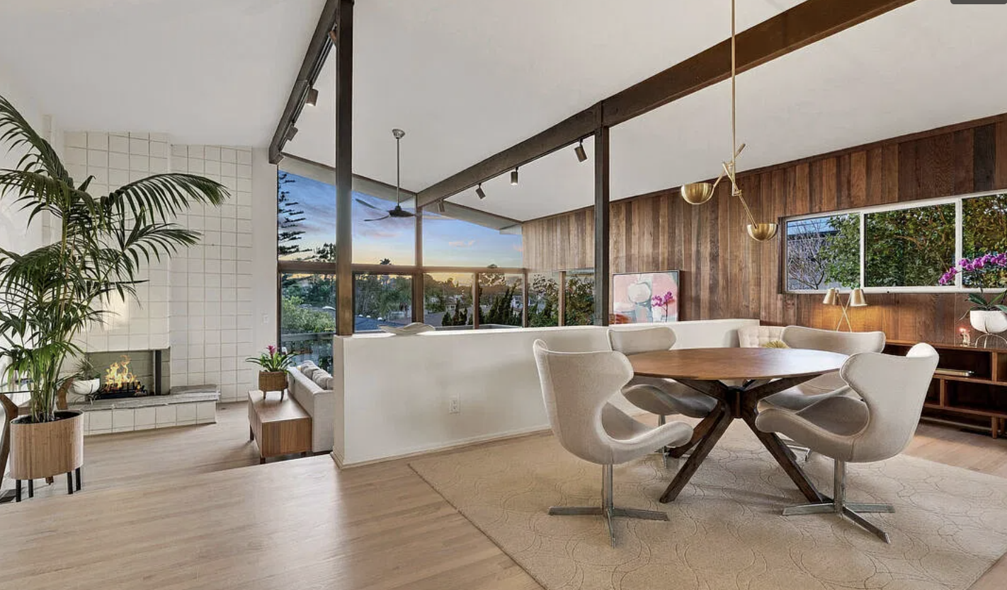 The 1962 Friel & Linde mid-century modern house at 8216 Zitola Terrace in Playa del Rey, Los Angeles.