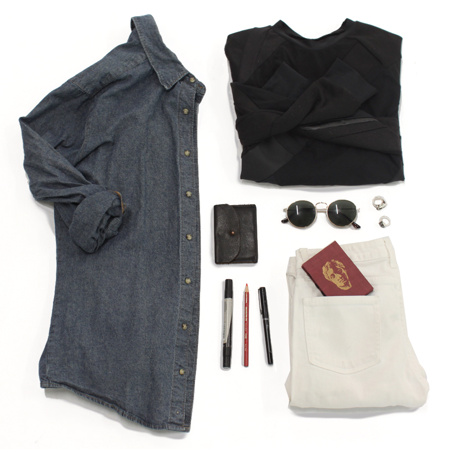 show your american pride with made in america products like this classic AMERICAN APPAREL button down shirt, hold credit cards in the ultra cool, truly magic MAGIC INDUSTRIE recycled vintage book wallet, up the bling ring game with MADE IN EARTH high quality stones that each have a unique story and layer your look with ZWD to beat the over air-conditioned office. 