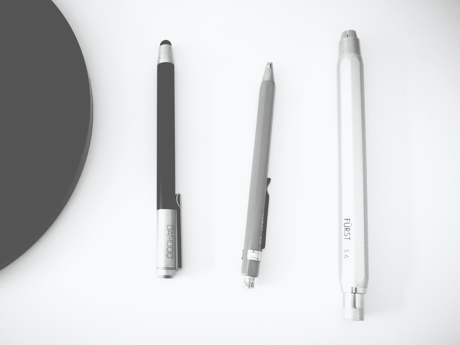 Tools: Bamboo stylus and Fürst clutch pencils from Herb Lester Associates .