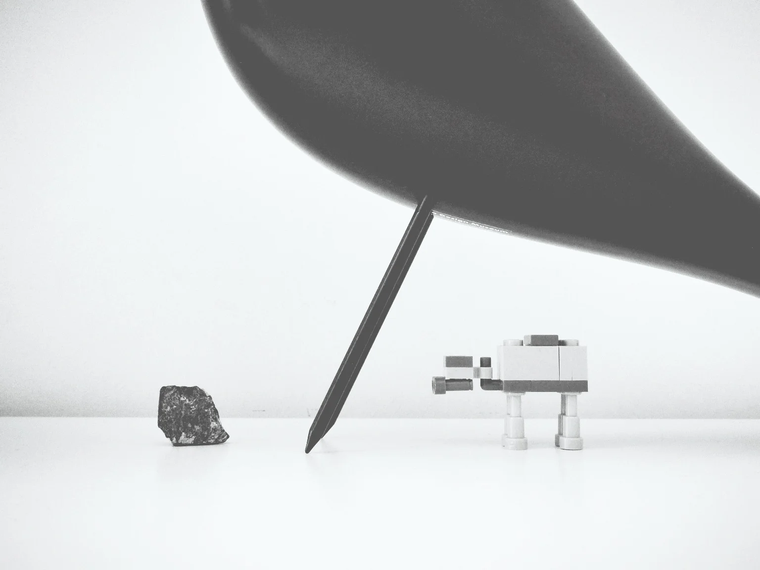 Totems: Barbican bit, Eames House Bird and a Lego AT-AT.